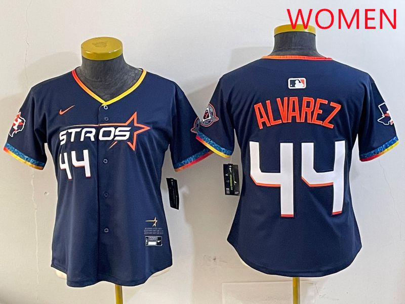 Women Houston Astros #44 Alvarez Drak Blue Fourth generation Joint Name 2025 Nike MLB Jersey style 1